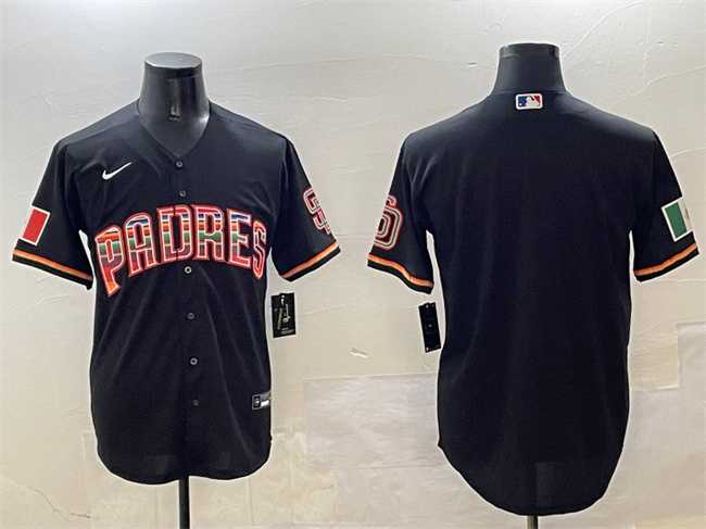 Mens San Diego Padres Blank Black Mexico Cool Base Stitched Jersey->san diego padres->MLB Jersey